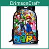Double Mario Super Shoulder School Bag With Durable Material Pattern Playful