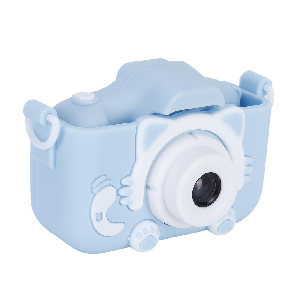 Children Camera 40MP Cartoon Cat Photograph Camera with Puzzle Games Birthday GiftsBlue