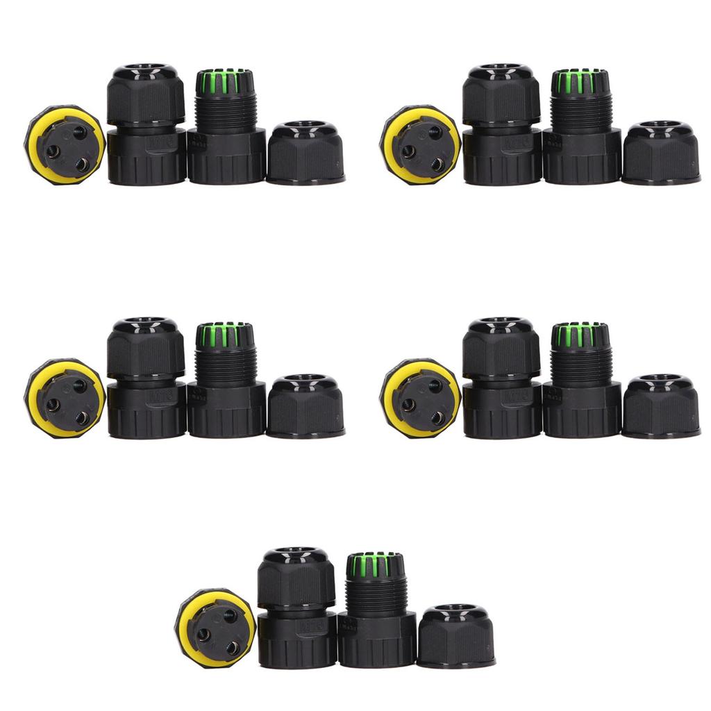5Pcs Outdoor Electrical Cable Connector IP68 Waterproof 3 Core Wire Connectors 7?10mm