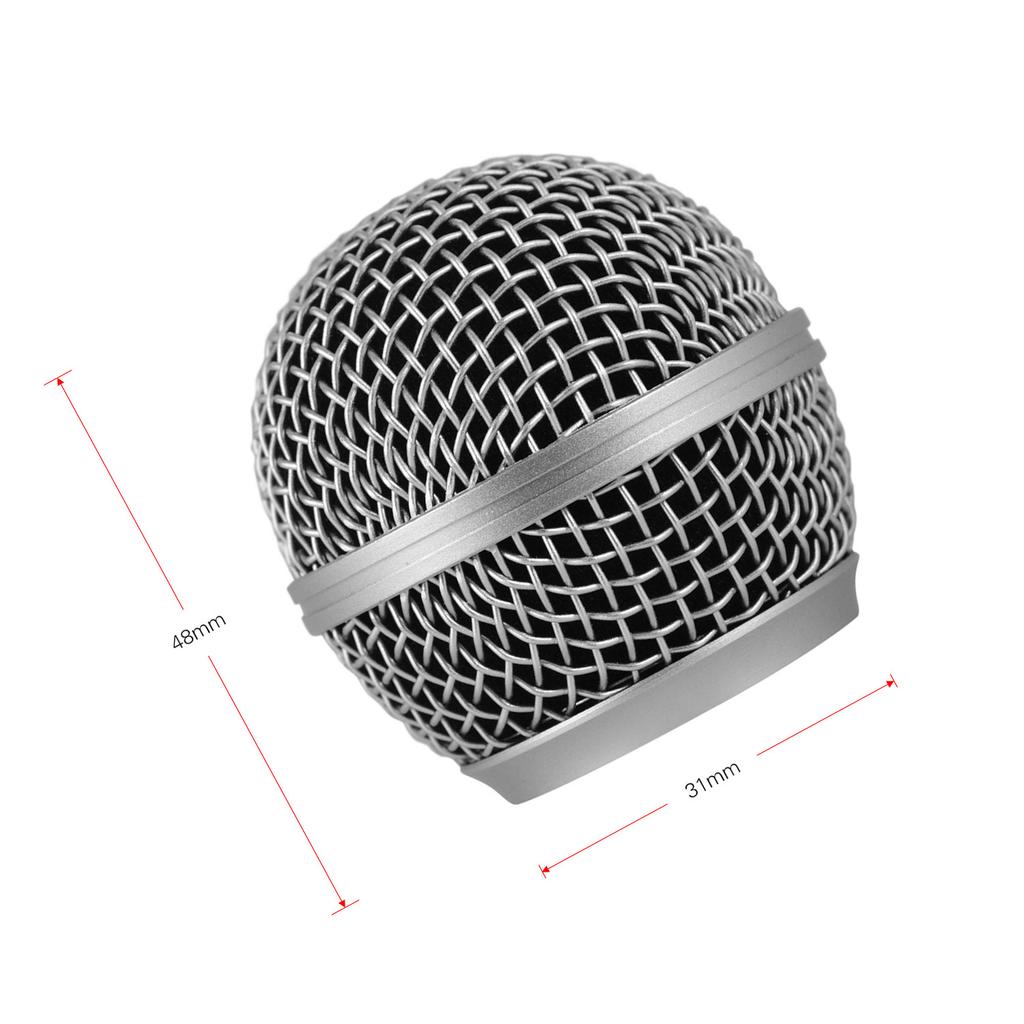 Microphone Grille Mic Replacement Ball Head Compatible with Shure SM58 SM58S SM58LC BETA58 BETA58A SA M30 SV100 UT2