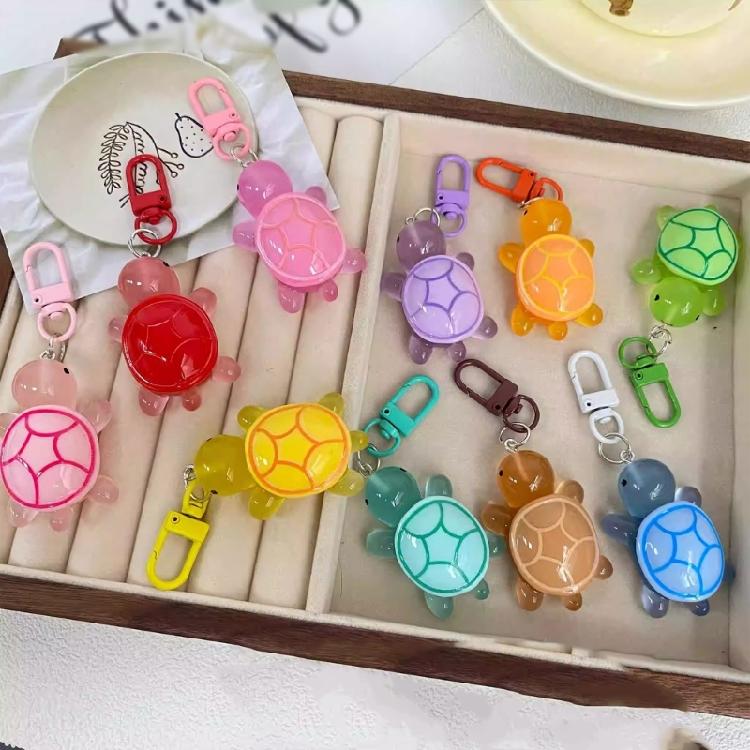 10 Pack Assorted Glowing Turtles Keychains Vibranting Color Easy to Use and Sturdy Materials for All Ages Daily Use