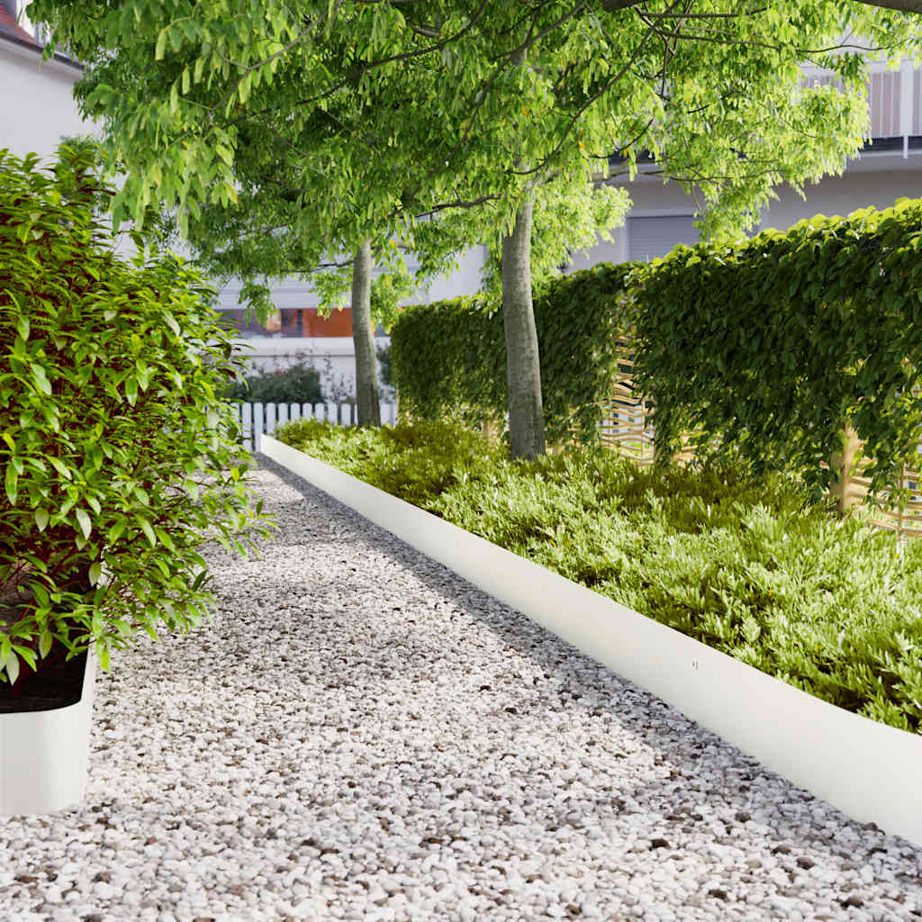 Lawn Edging 30 pcs White 20 x 103 cm Cold Rolled Steel