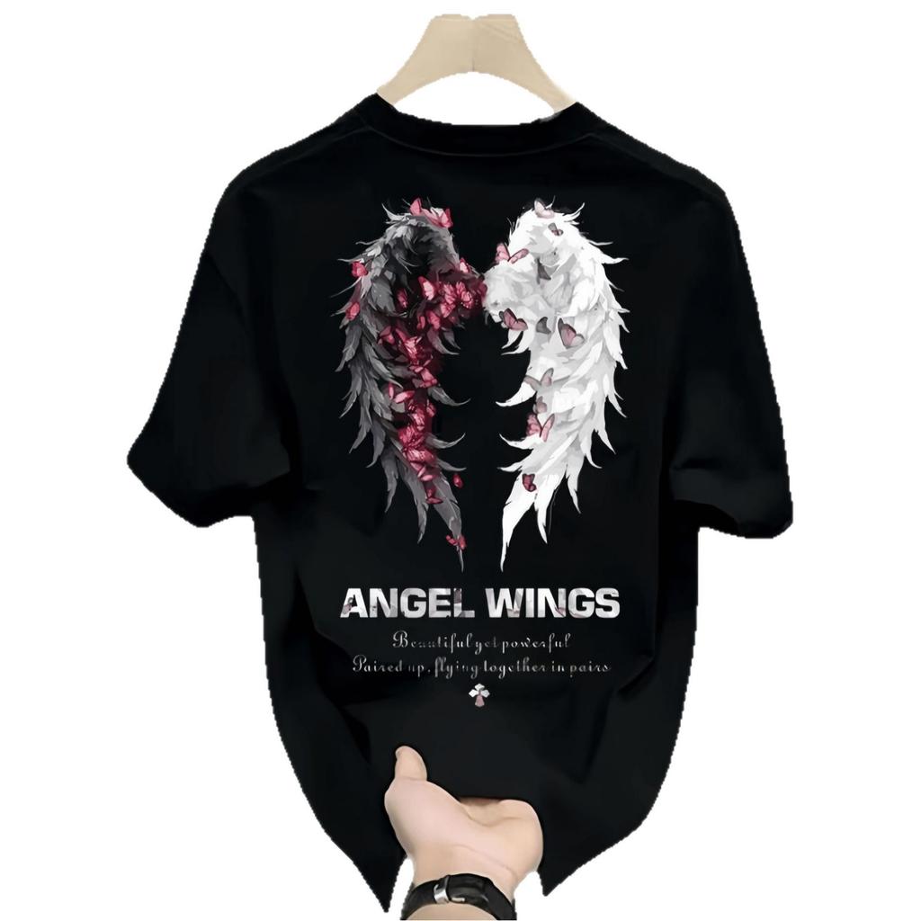 Good Goods 100% Cotone Puro alla Moda Ruvido Bello T-shirt a Maniche Corte da Uomo Marchio Trendy di Fascia Alta Top Ampio a Maniche Corte Girocollo