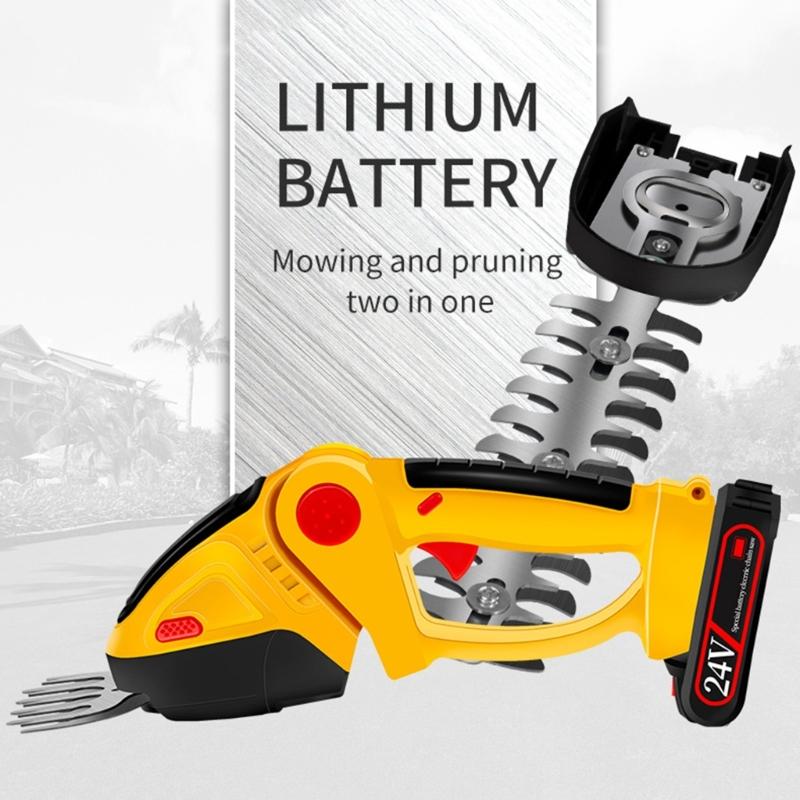 Battery Hedge Trimmer Electric Hedge Trimmer Handheld Cordless Hedge Cutter Grass Shrub Trimmer for Gardening Trimming