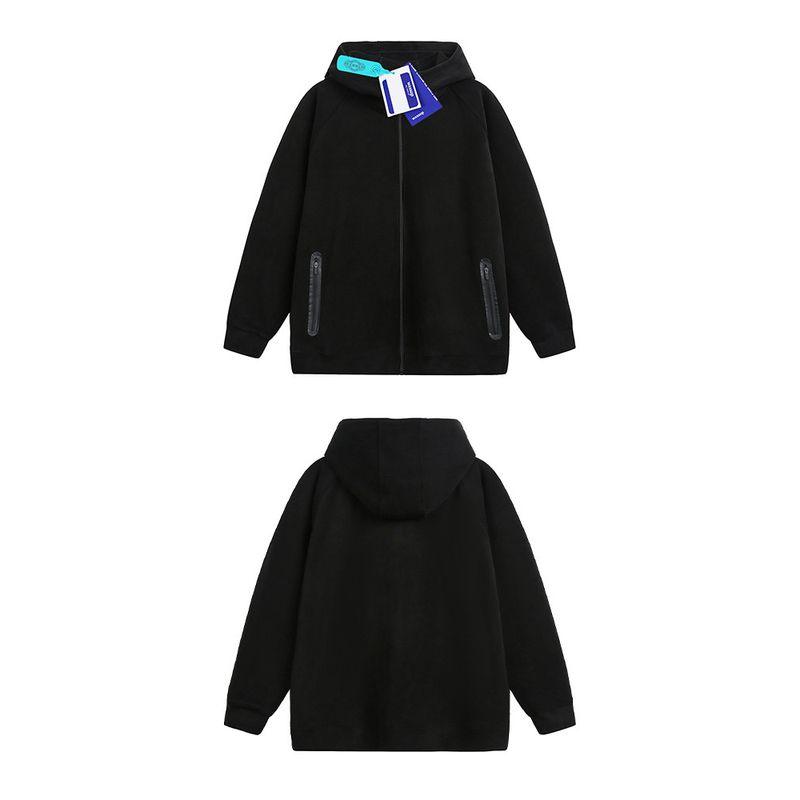 Wassup Fleece Jacket for Men, Spring and Autumn Style, Hooded Cardigan, Warm, Thickened, Fleece-Lined, Outdoor Fleece Jacket, Trendy