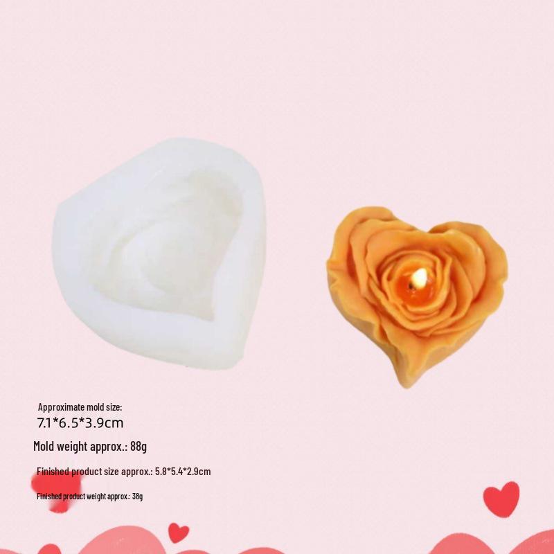 Heart-Shaped Silicone Mold for Candle, Ornament, Cake & Soap
