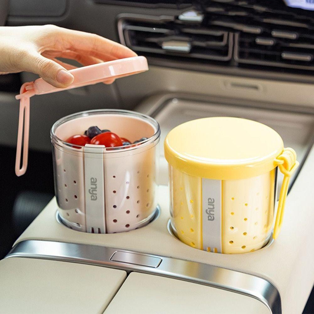 Double Layer Oatmeal Storage Jars Anti-Slip Salad Cup Fruit Preservation Cup  Multi-purpose