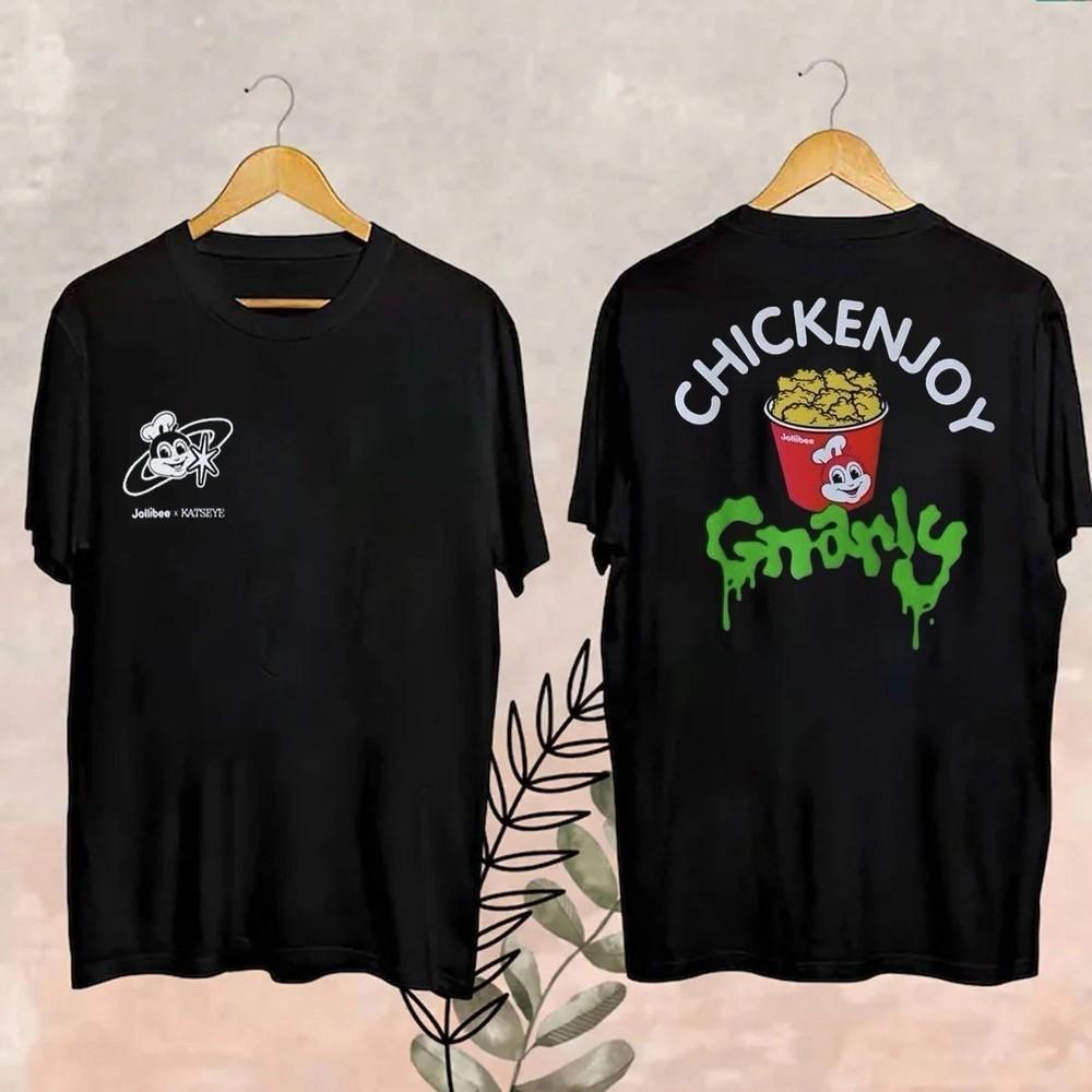 Jollibee X Katseye Chickenjoy Gnarly 2025 T-Shirt Reprint T shirt HOT!!! Unisex T-Shirt L