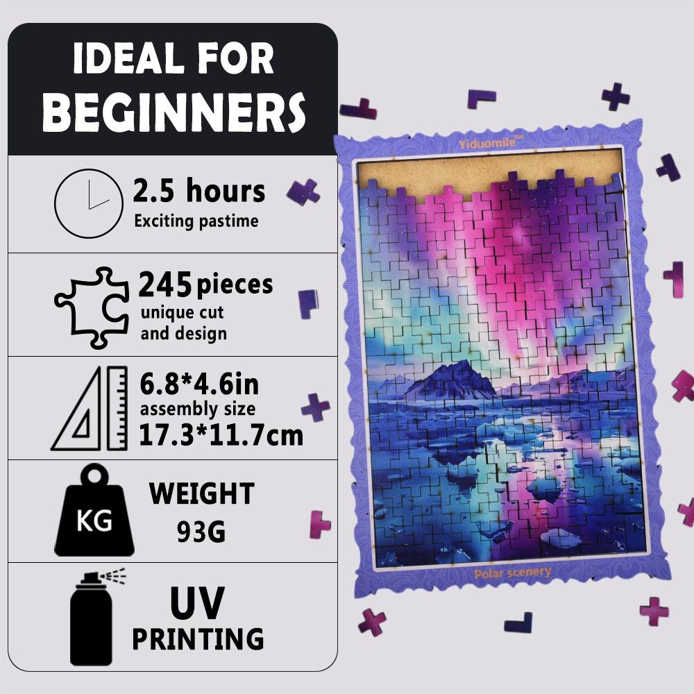 Polar scenery educational toys, wooden puzzles, suitable for family gatherings, casual educational toys