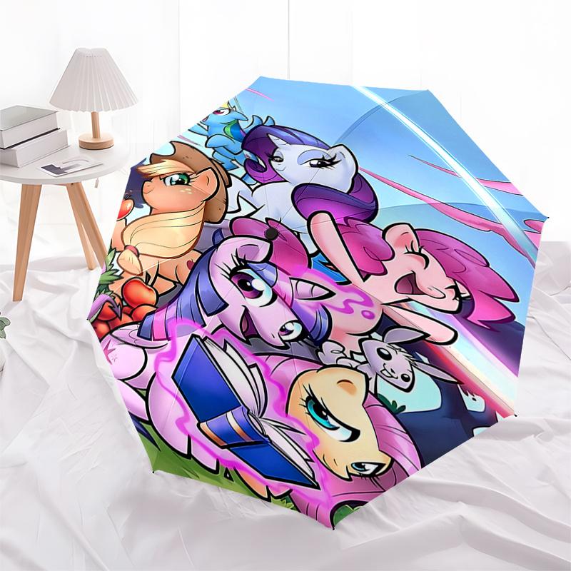 

My Little Pony Festival Umbrella - Automatic Opening & Closing, Foldable Design, 8-Rib Structure, Outdoor Use, Perfect Gift for Fans and Tra