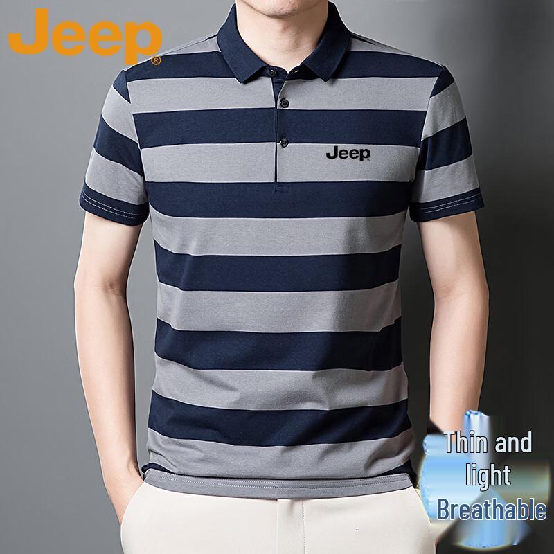 

JEEP Men s Lightweight Cotton Polo T-Shirt L
