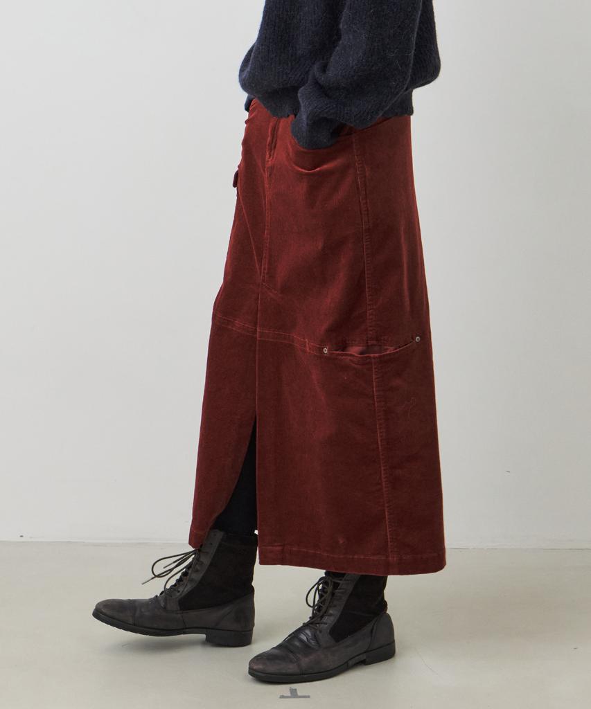 City Breeze Corduroy Utility Skirt_Burgundy