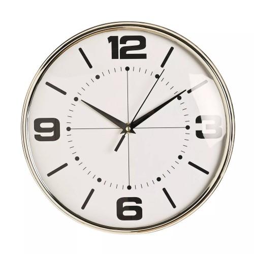 Hometime Wall Clock Chrome With Domed Glass 28cm