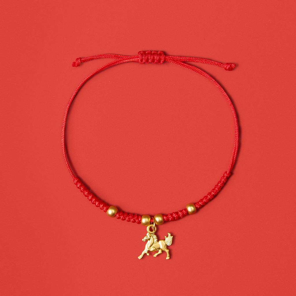 2026 Year of the Horse Red String Bracelet, Handmade Ethnic Style Hand Rope, New Year Charm for Good Fortune.