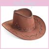 Western cowboyhatt med mockatyg för festkostymer och solskydd