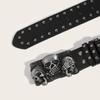 Versatile Skull Belt Casual Snap on Waist Belt Fashion Rivet Belts  Unisex