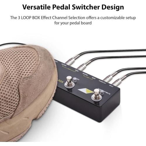 3 Loop Box Guitar Effect Pedal with Channel Select True Bypass Guitar Effect Loop Switcher Pedal Channel Switcher Box Aluminum 6.35mm Input Output