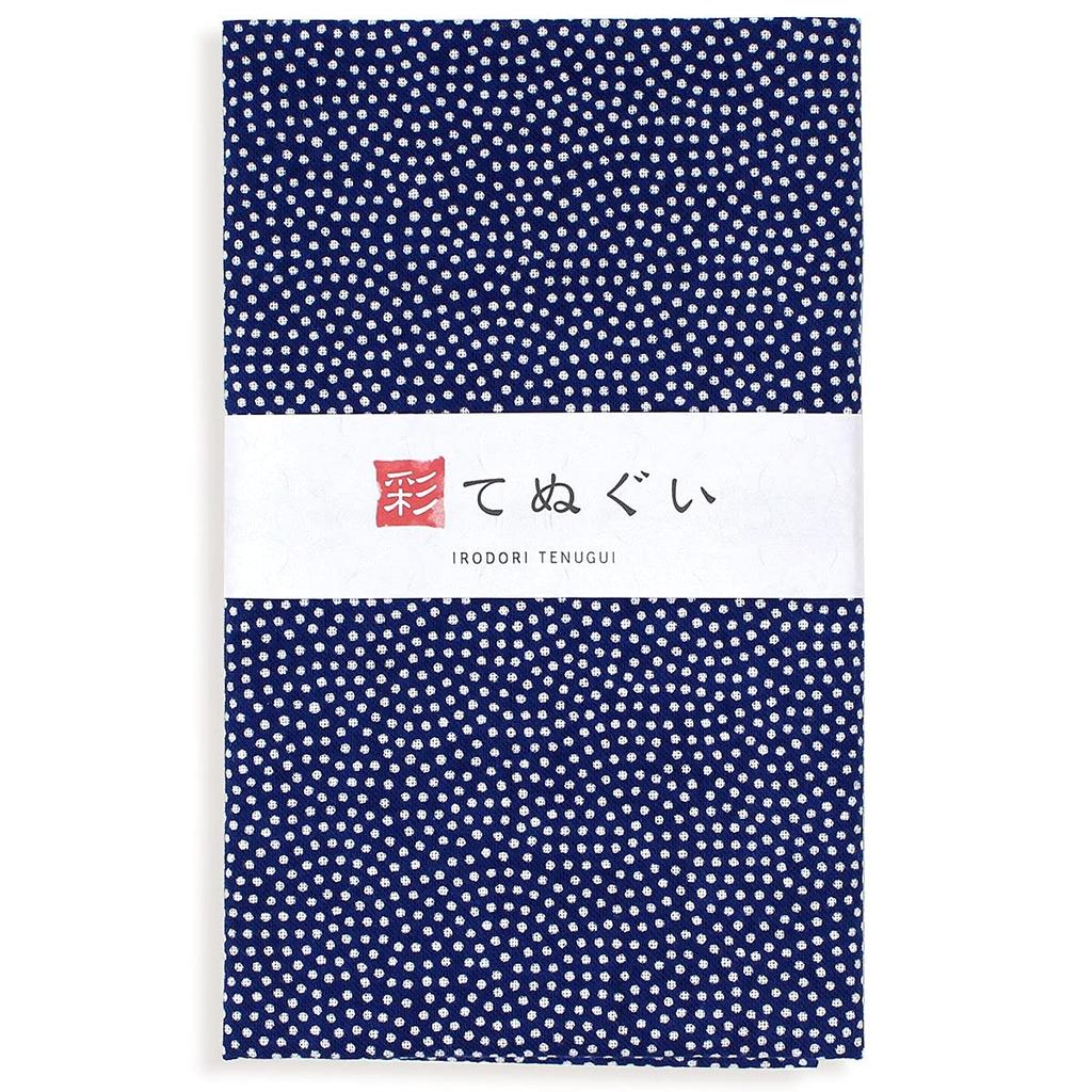 KOMESICHI Irodori Small Pattern Tenugui Navy Blue Set Set of 33 X 88cm (Tenugui) B, Anti-Fray Finish, 3, Approx.