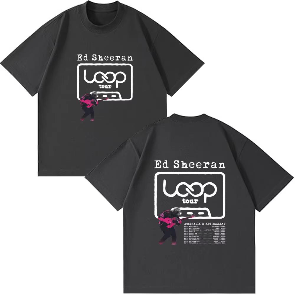 Ed Sheeran Loop Tour Australia and New Zealand 2026 Tour Merch Tee Unisexs Women Fashion Style Tops Harajuku Oversized Style Wears S
