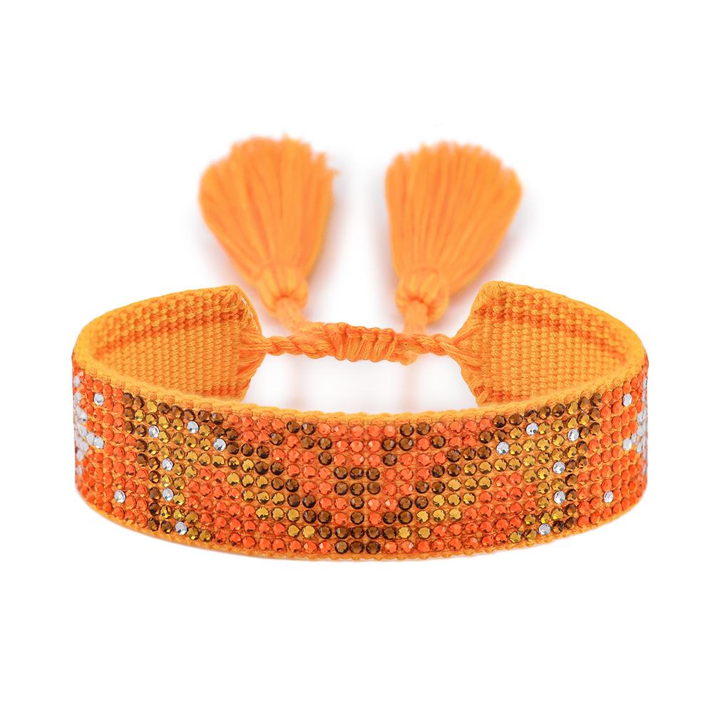 Регулируемый ручной работы браслет дружбы с бабочкой из страз и кисточкой