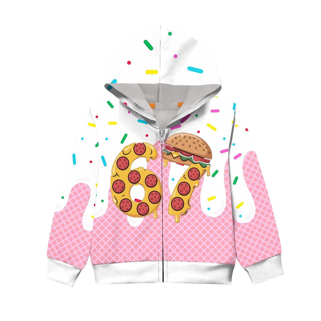 Kinder Langarm Locker Bedruckte Reißverschlussjacke