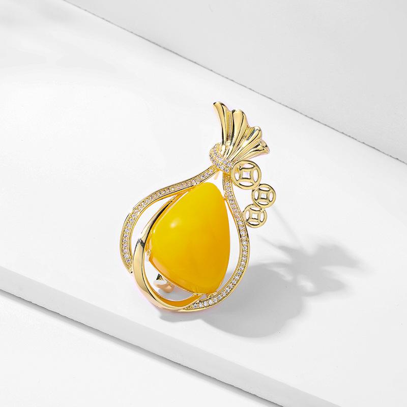 

Брошь в виде денежного мешка, женская индивидуальность высокого класса, корсаж, изысканный дизайн, булавка, костюм и аксессуары