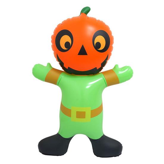 Halloween Inflatable Pumpkin Decoration Spooky Giant Blow Up Figure with Pumpkin Head for Lawn Yard Party Garden Outdoor Decoration