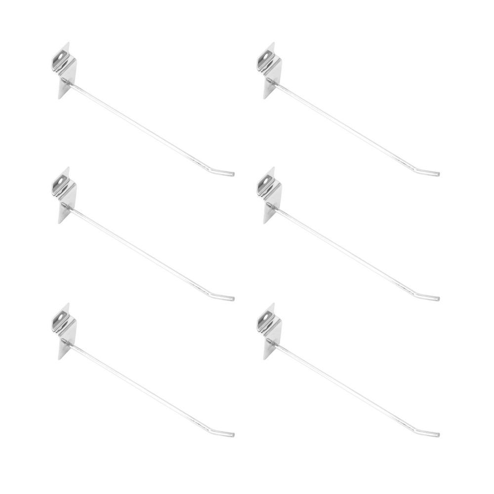50 PCS Silver Slat Wall Hook Single Wire Design Slat Wall Hanging Hook  Retail Display