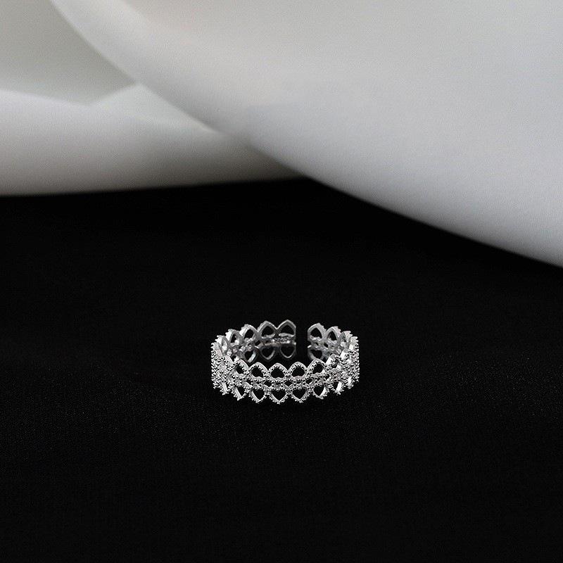 Elegant Floral Lace Adjustable Women s Ring Adjustable Open