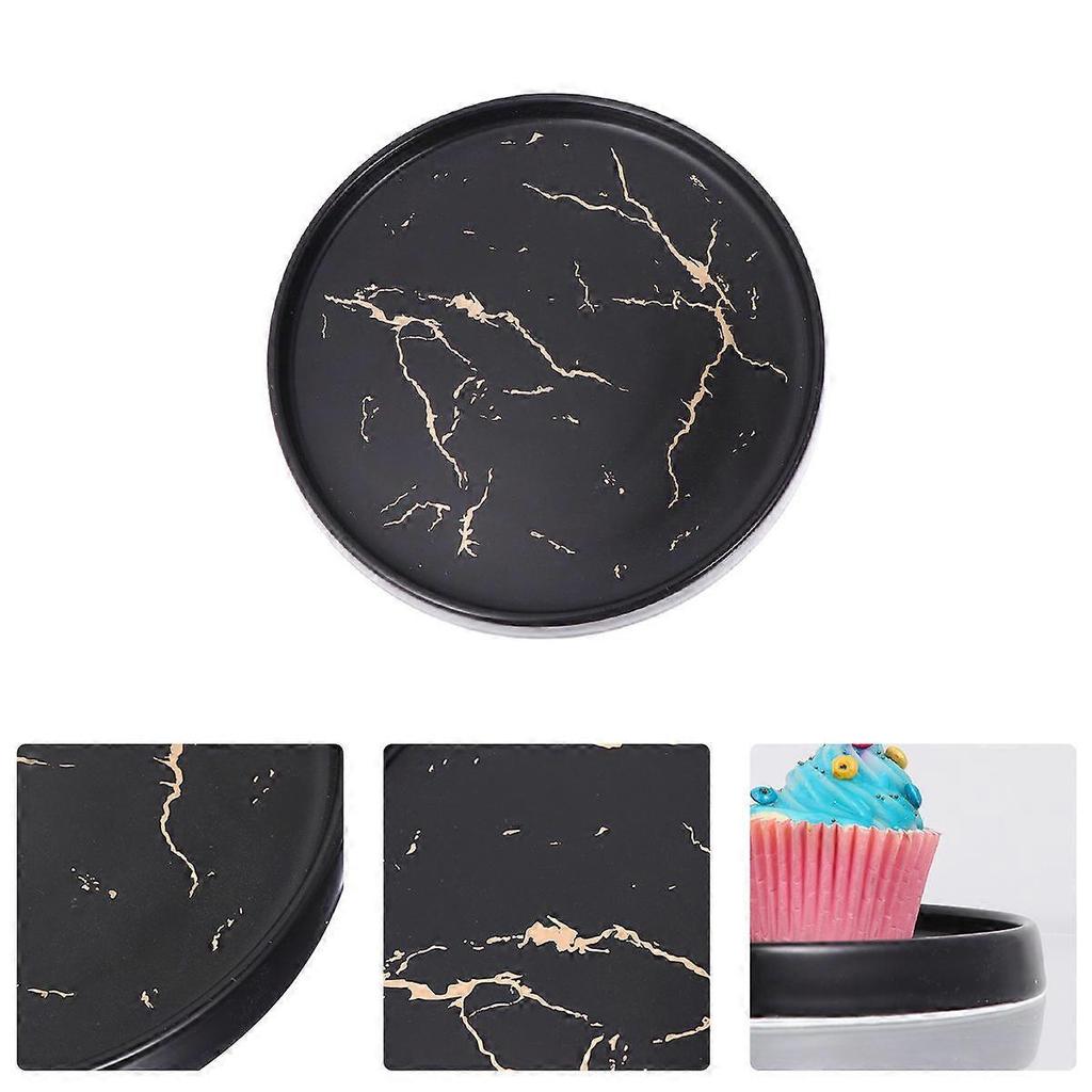 Jewelry Organizer Dish Ceramic Snack Plate Round For Display 20X20X2.2CM 1Pack