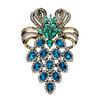 Rhinestone Large Grapes Brooches For Women Vintage Fashion Fruit Pin Colorful Party Accessories Winter Coat Jewelry