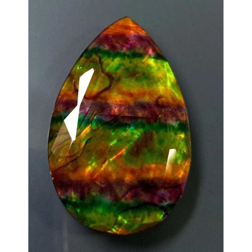 Natural Ammolite Pear Cut 62-64 Ct Fabulous Certified Loose Gemstone