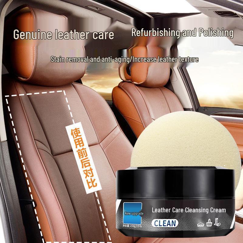 Genuine Leather Seat Care Cream - Powerful Stain Removal & Multifunctional Interior Cleaning and Maintenance Oil