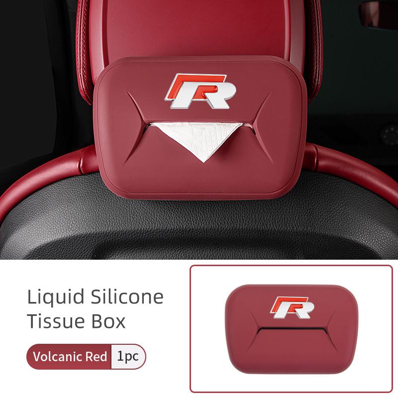 UNYDV1 For Volkswagen VW Silicone Car Paper Towel Box Dustproof Tissue Storage Bag Tiguan CC Jetta Polo Golf 4 5 6 Passat B5 B6 B7 CC