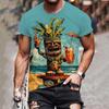 Summer Short Sleeve 3d Mayan Patterns Print Fashion Street O-Neck Pullover Outdoor Oversized Men's T-shirts