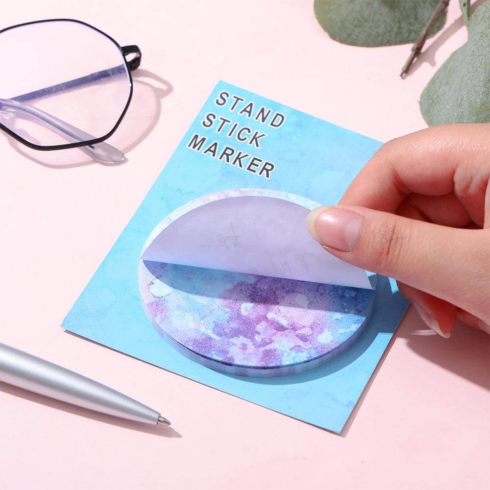 1 Piece Adhesive Cute Round Planet Notes Notepad Memo Pad Office School Supplies Stationery