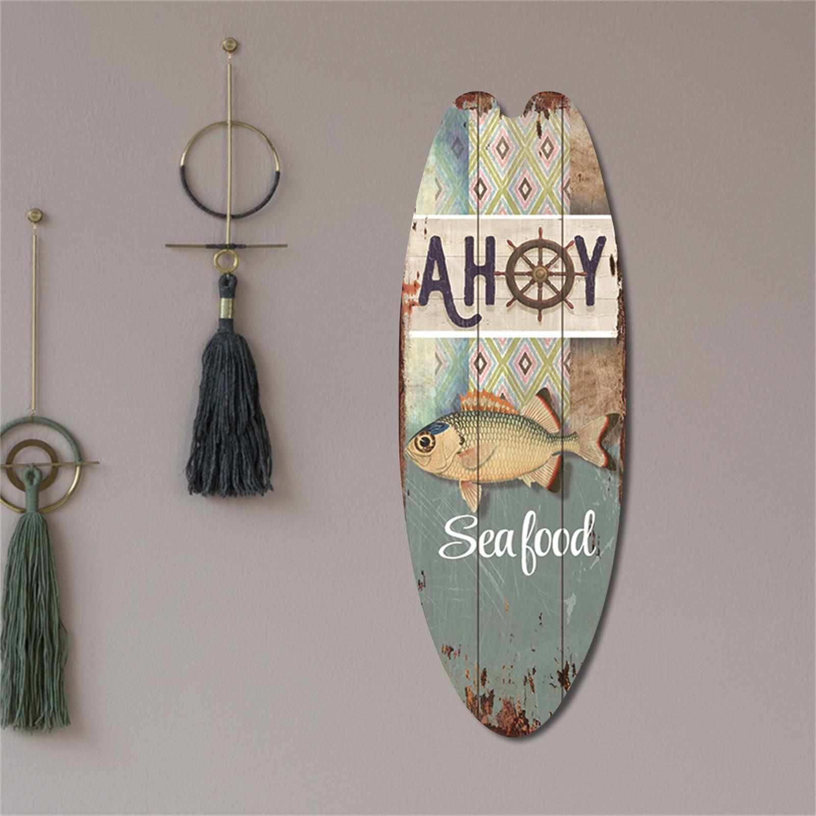 

Повседневный домашний декор, винтажный деревянный знак, доска для серфинга, деревянный знак, подвесной пляжный стиль C коричневый