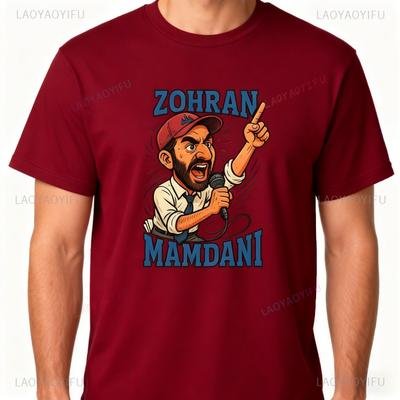 Zohran Mamdani Koszulka z Zabawnym Przemówieniem Kreatywny Design Nowość Koszulka Męska Unisex Streetwear Wsparcie Ubrania Zohran Bawełniany T-shirt Topy