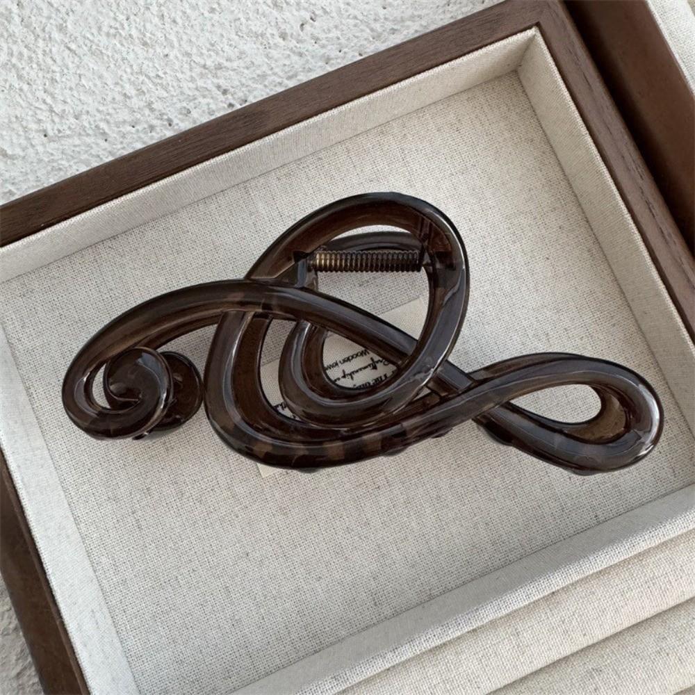 Solid Color Musical Note Hair Clip Non-Slip Large Barrettes Retro Hair Claw Clips Women