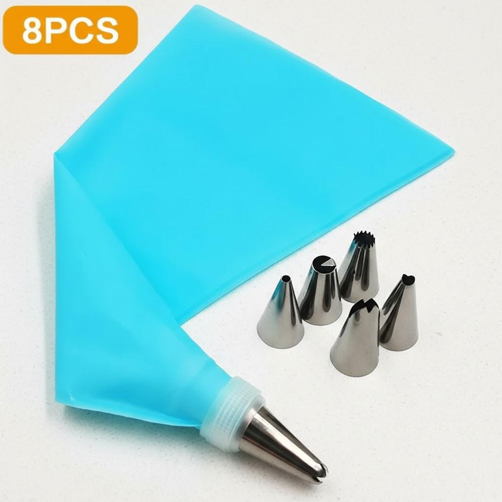 

8/24PCS Silicone Pastry Bag Set Cake Decorating Icing Piping Tool Kitchen Baking Supplies Frosting Confectionery Kit