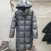 Long new winter thickened warm medium and long casual versatile white duck down jacket women