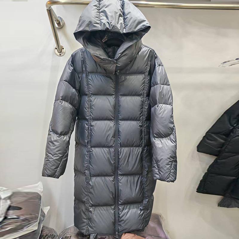 Long new winter thickened warm medium and long casual versatile white duck down jacket women