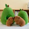 Large Capybara Avocado Plush Toy Doll Capybara Sleeping Pillow Plushie Birthday Gift Kawaii Creative Plush Fill Doll Cushion