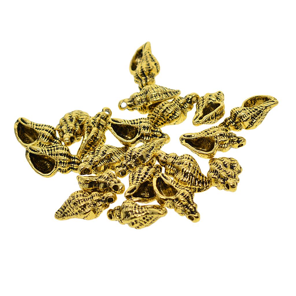 20 Stück Antik 3D nautisch MEER Muschel Anhänger DIY Herstellung Silber