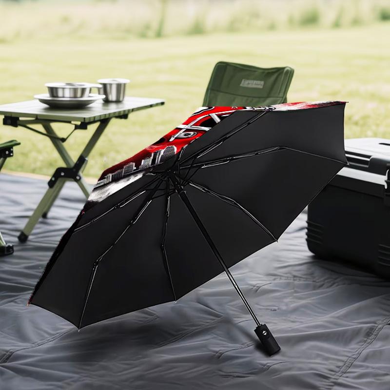 1PC City Chiefs Emblem Printed Umbrella Folding umbrella, automatic umbrella 8-Frame for Travel, camping Fan gifts Christmas Gifts