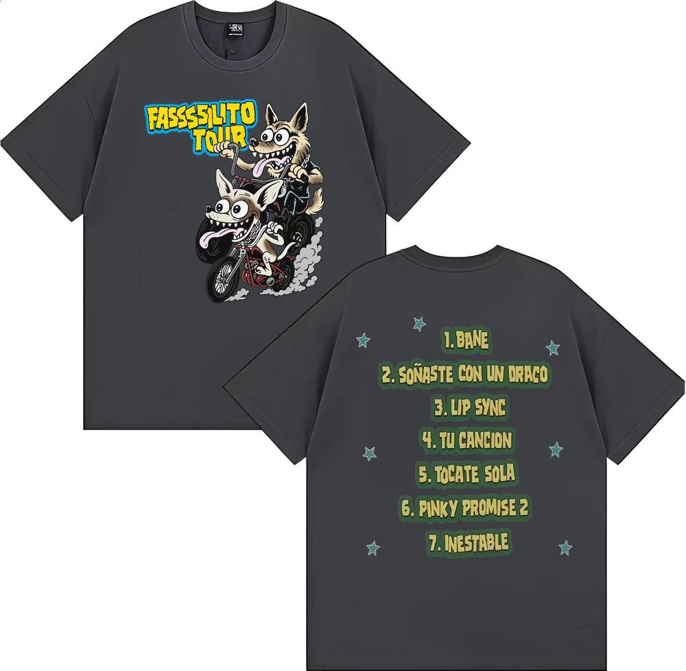 La Panter Lucho Rk Ta Facil 2026 New Album T Shirts Fassssilito Tour Tshirts Unisex Women Fashion Hip Hop Casual Oversized Tshirt