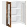 Wall Mounted Glass Cabinet LUCCA Smoked Oak 60 X 31 X 80 Cm