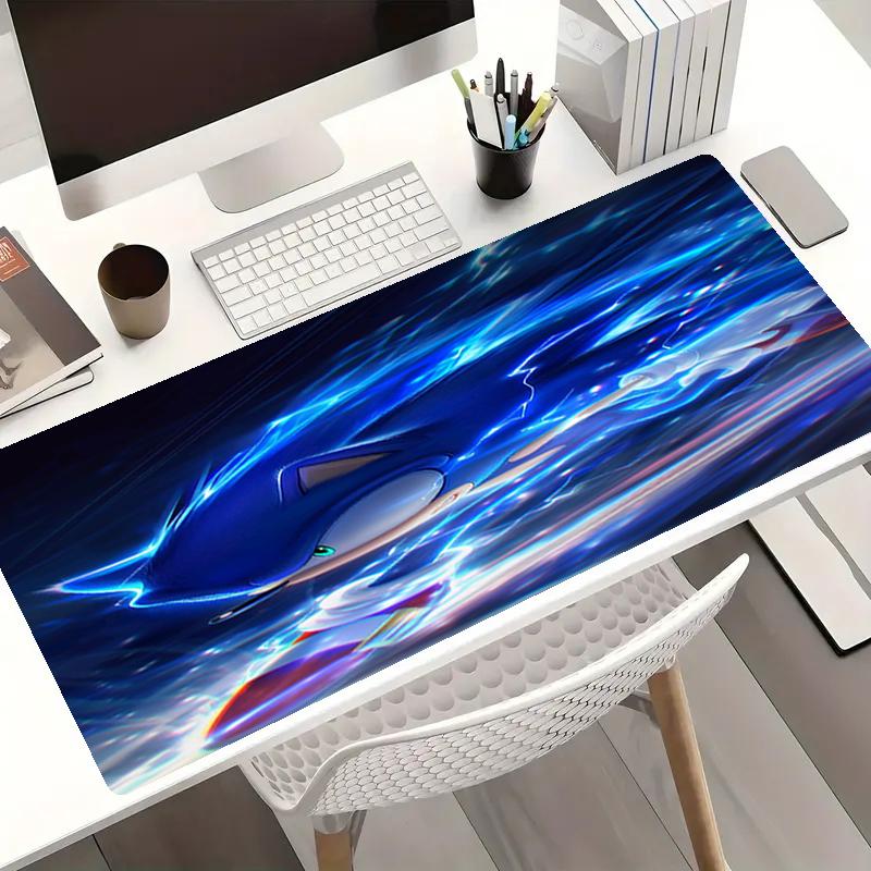 Sonic Theme Mouse Pad, Non Slip Rubber Base, Multifunctional Office & Home Decor, Perfect for Workspace Personalization.