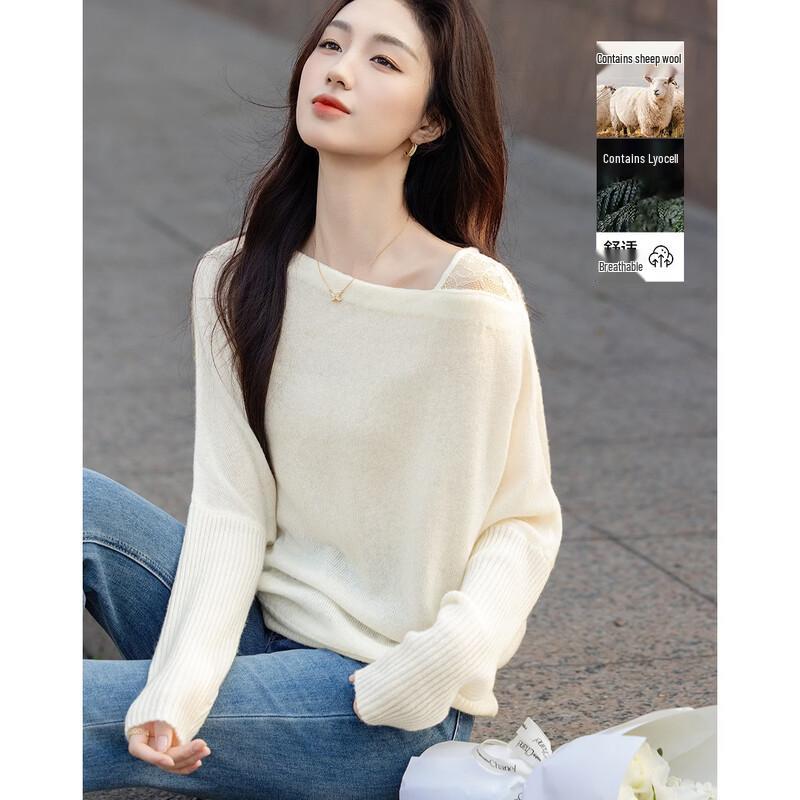 Demana Lyocell Cashmere Blend Off-Shoulder Knit Top S
