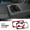 Real Soft Carbon Fiber Sticker For Kia Stinger      LHD RHD Car Rear Seat Water Cup Interior Accessories